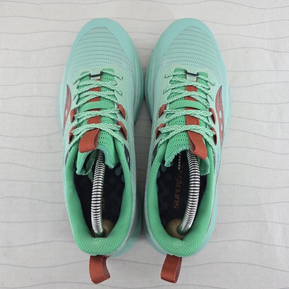 Saucony Womens Peregrine 13 Mint Green Trail Running Hiking Shoes S10838-25 Sz 9 - Picture 8 of 14